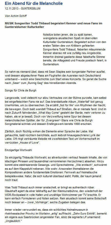 Artikel Allgemeine Zeitung, Landskrone vom 12.11.2013