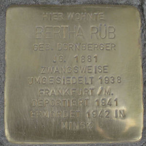 Stolperstein Bertha Rüb