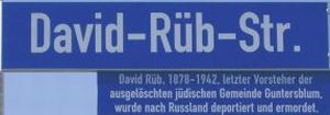Straßenschild David Rüb Straße