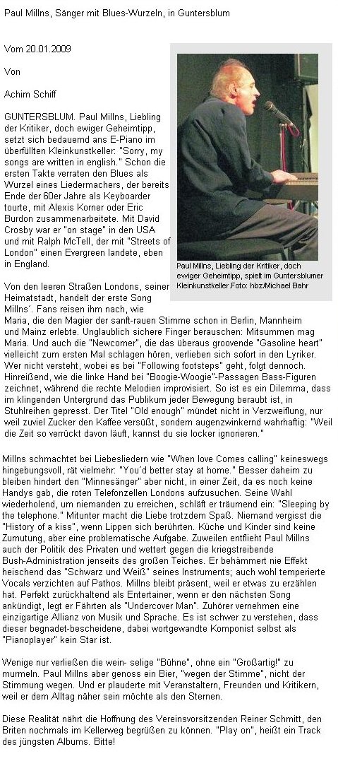 Artikel Allgemeine Zeitung, Landskrone vom 20.1.2009