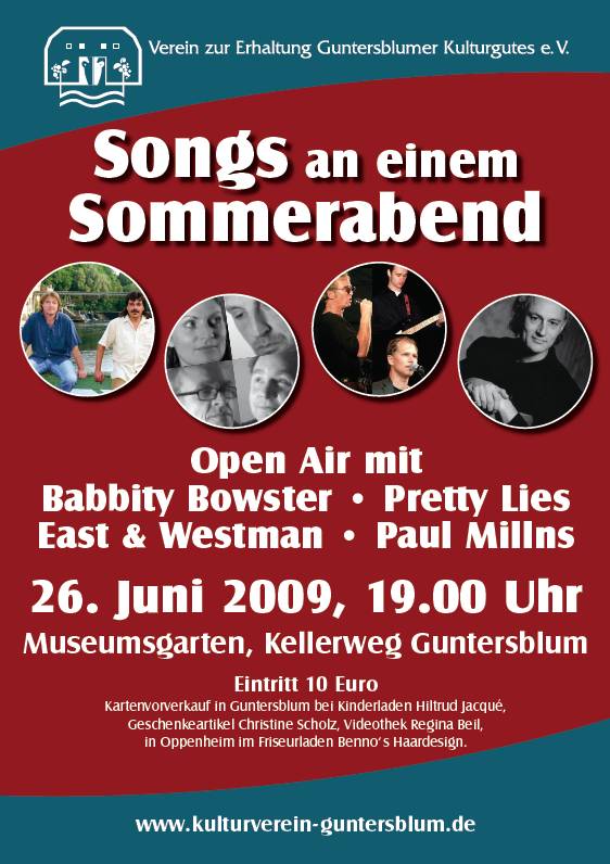 Plakat zur Veranstaltung -Songs an einem Sommerabend-