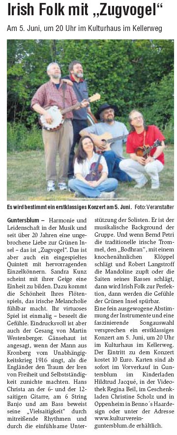 Artikel aus Rheinhessisches Wochenblatt vom 21.5.2009