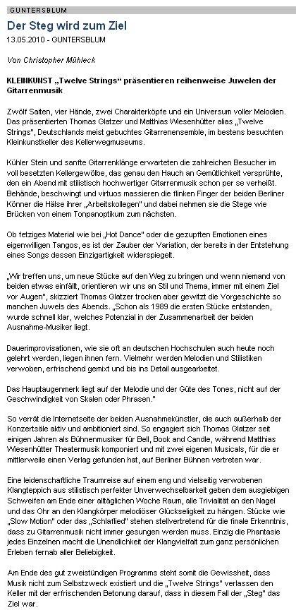 Artikel aus der AZ vom 13.5.2010