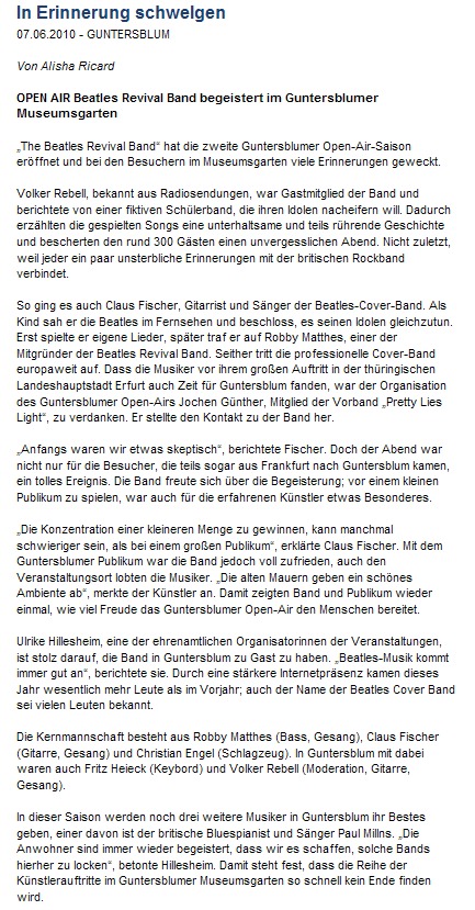 Artikel Allgemeine Zeitung, Landskrone vom 7. Juni 2010