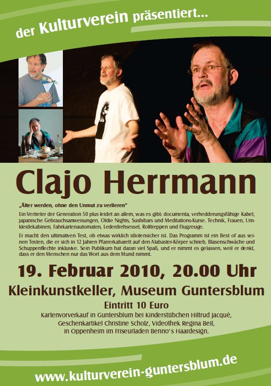 Plakat zur Veranstaltung mit Clajo Herrmann