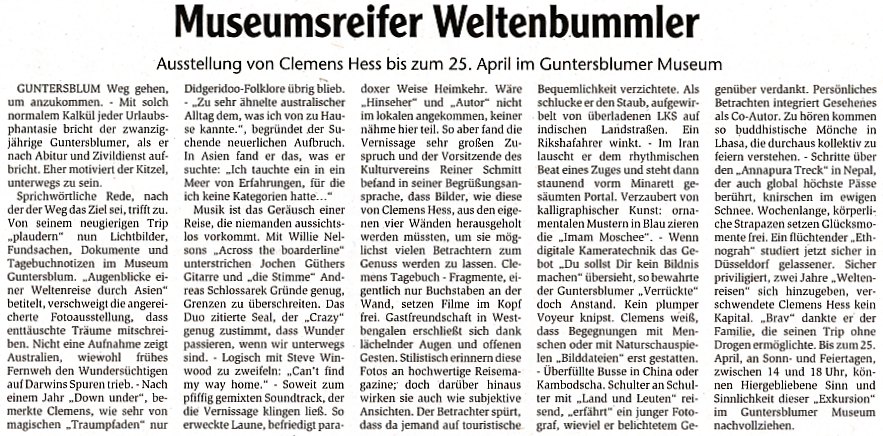 Artikel Lokalanzeiger vom 5. März 2010