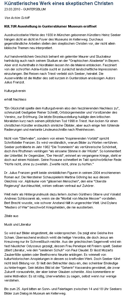 Artikel AZ vom 23.3.2010