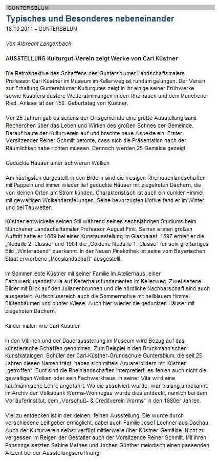 Artikel Allgemeine Zeitung, Landskrone vom 18.10.2011