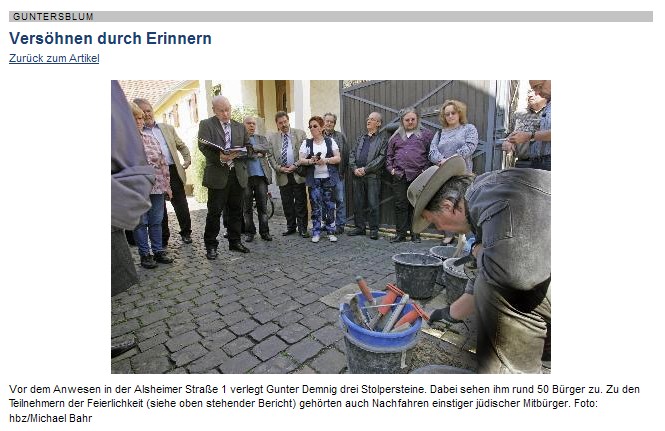 Foto zum Artikel aus der Allgemeinen Zeitung, Landskrone vom 4. 
      April 2011