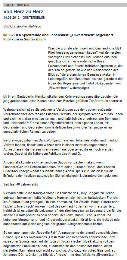 Artikel Allgemeine Zeitung, Landskrone vom 14.5.2013