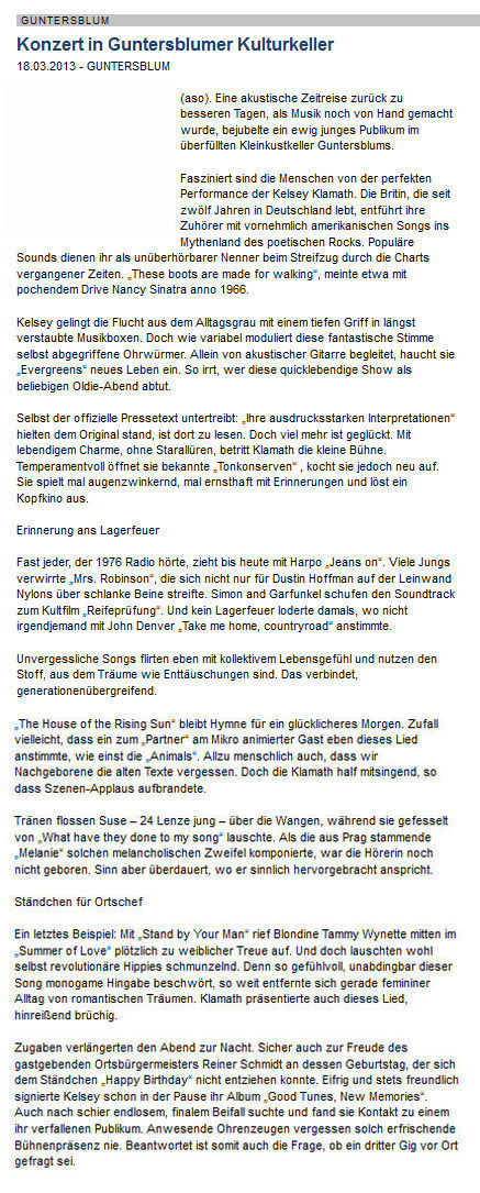 Artikel Allgemeine Zeitung, Landskrone vom 18.3.2013