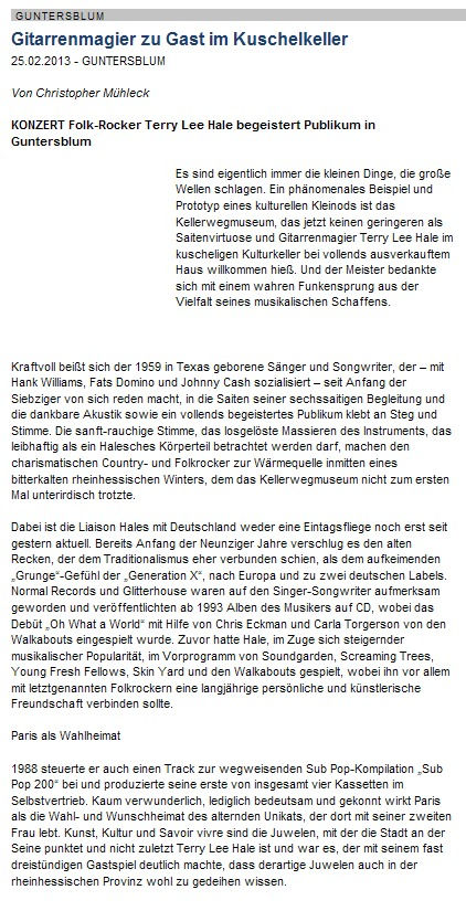 Artikel Allgemeine Zeitung, Landskrone vom 19.2.2013