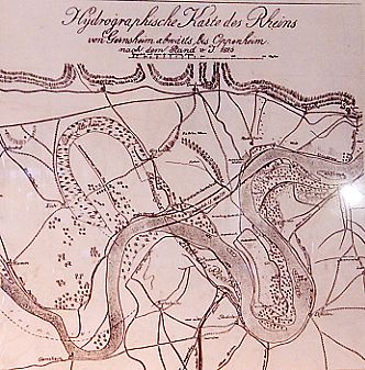 Hydrografische Karte des Rheins