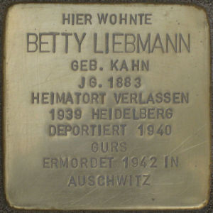 Stolperstein Betty Liebmann