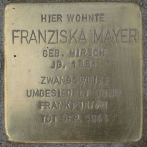 Stolperstein Franziska Mayer