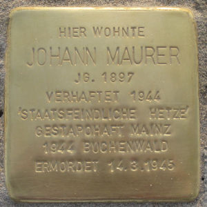 Stolperstein Johann Maurer