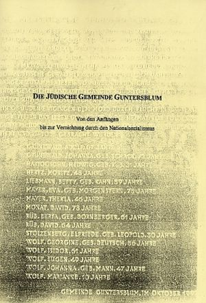Titelseite Die jüdische Gemeinde Guntersblum - von den Anfängen bis zur Vernichtung durch den Nationalsozialismus