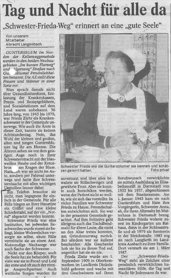 Artikel aus der Allgemeinen Zeitung, Landskrone vom 8. Oktober 2004