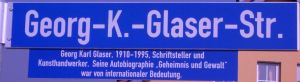 Straßenschild Georg K Glaser Straße